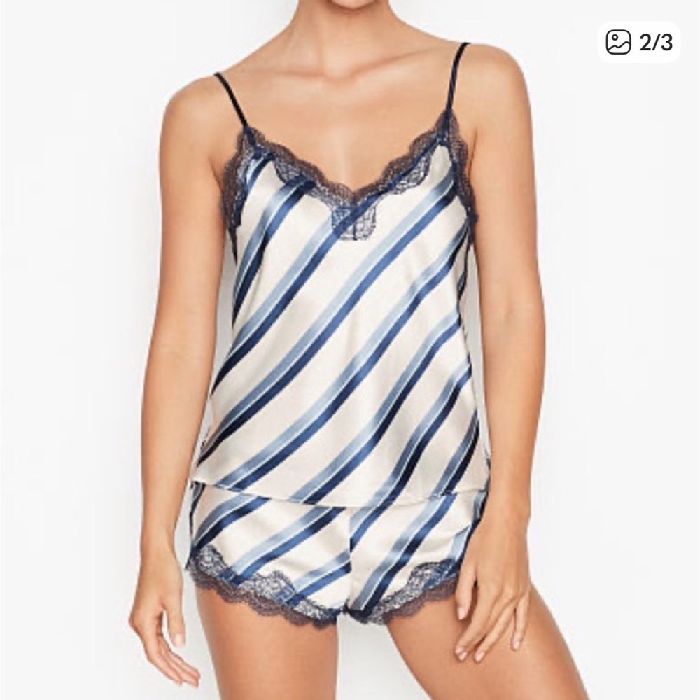 Victoria's Secret Blue and White Striped Chemise